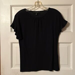 Banana 🍌 Republic black blouse with ruffled sleeves, size XS, Excellent cond